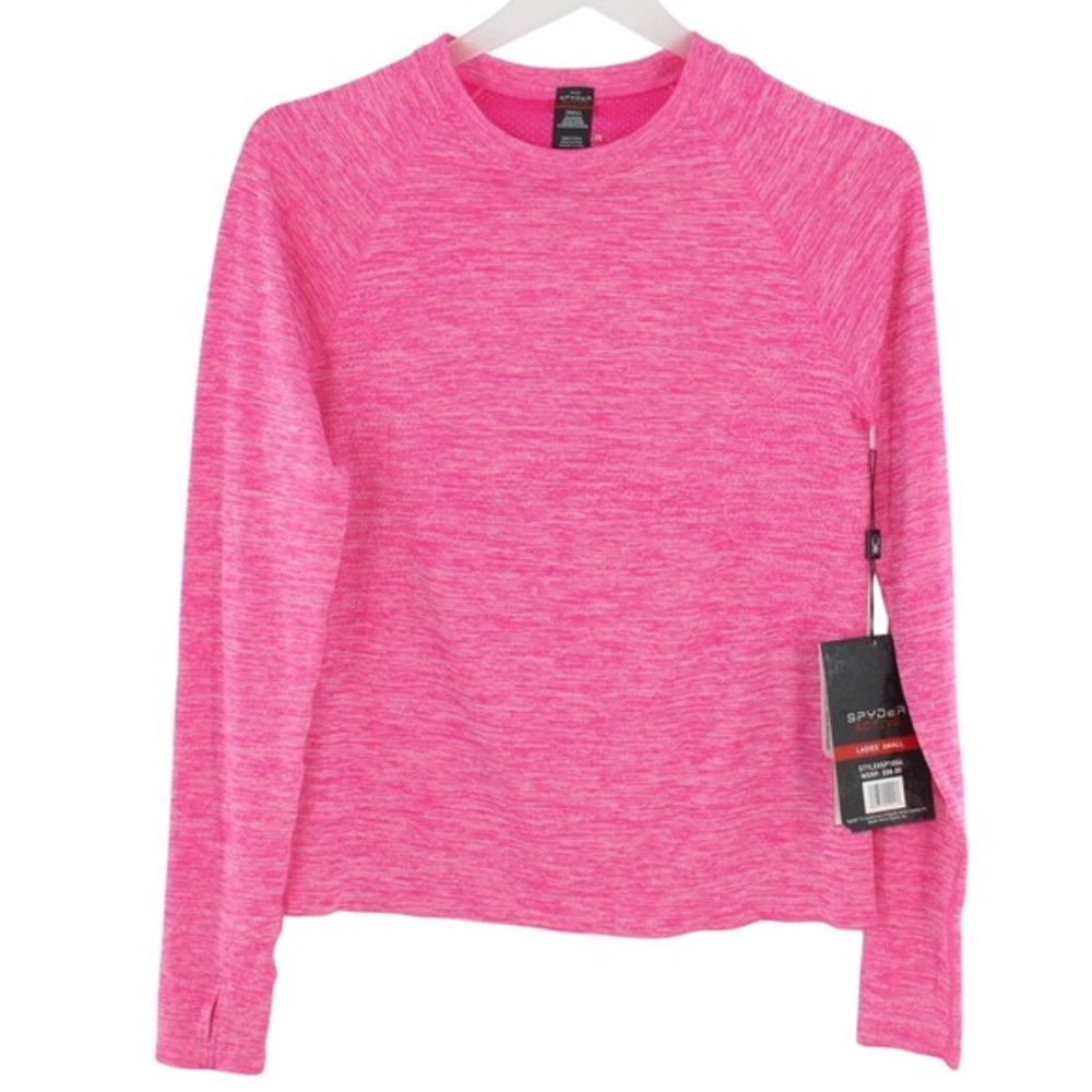Spyder Active Top Long Sleeve Thumbhole SP1054 Small Pink Space‎ Dye